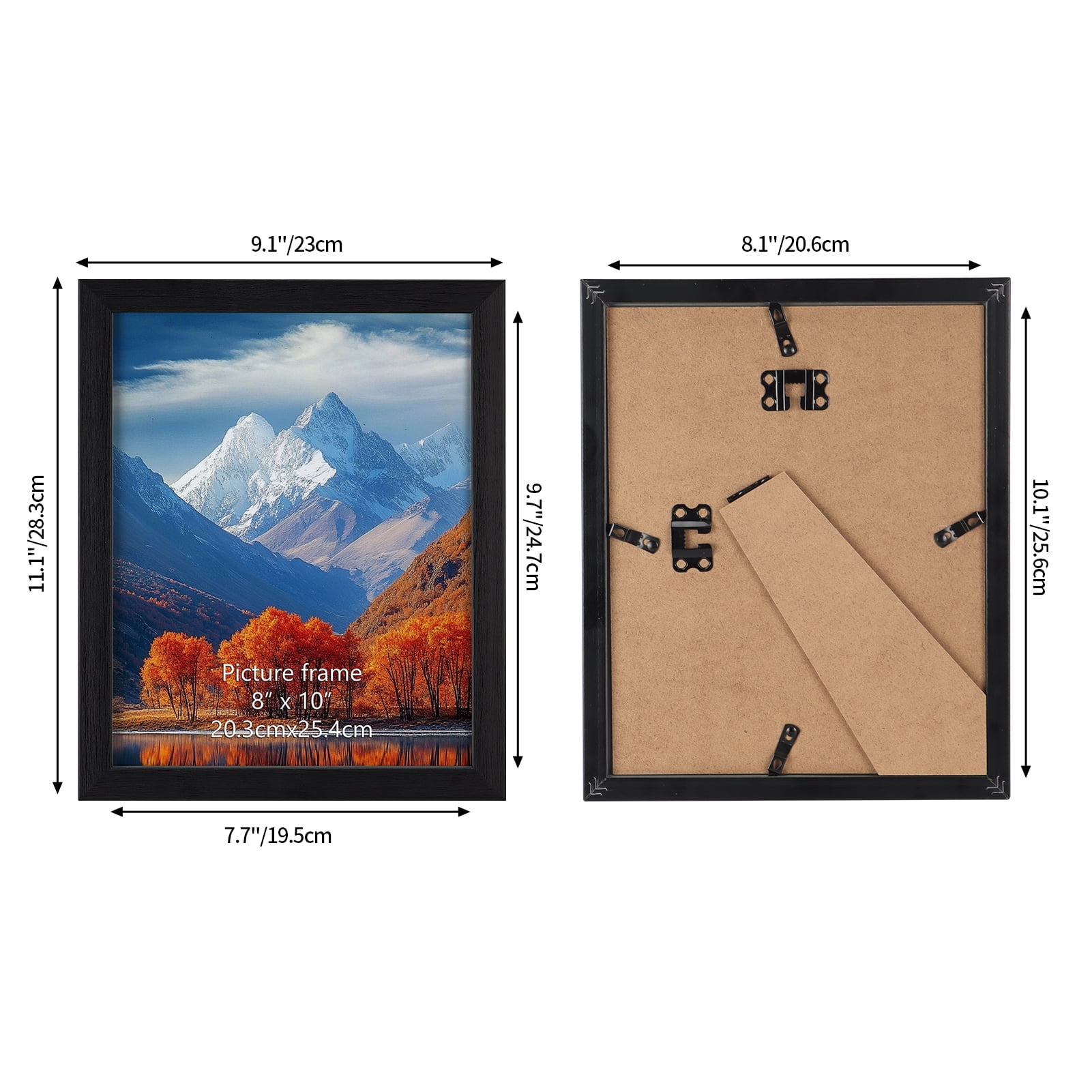 12-Pack 8x10 Black Photo Frames Bulk for Wall or Tabletop Decoration