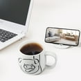thumbnail image 6 of 16oz Cute Pig Ceramic Mug with Phone Stand Lid - Kawaii Line Art Coffee Cup - Microwave Dishwasher Safe Gift for Women Girls - White & Pink, 6 of 8