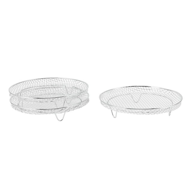 Air Fryer Rack,Stainless Steel Air Fryer Dehydrator Racks Stackable Fruit Meat Dehydration Air Fryer Rack Air Fryer Accessories 3Pcs