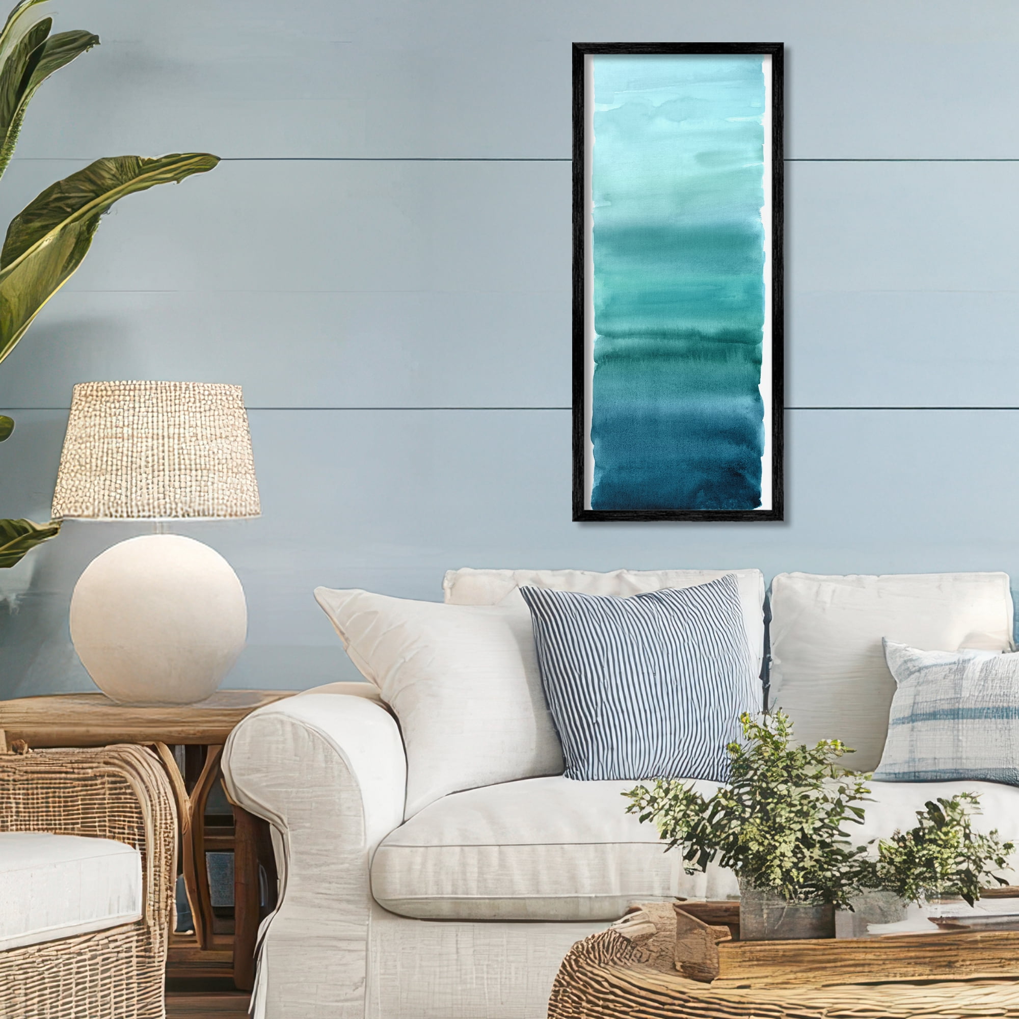 Stupell Industries Cerulean Blend Gradient Black Framed Giclee Art, design by Allie Corbin