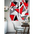 thumbnail image 4 of Red Black Color Block Sheer Curtains 63 Inches Long 2 Panels Abstract Geometric Light Filtering Semi Sheer Window Curtains Drapes for Bedroom Living Room 52"x63", 4 of 7