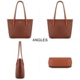 thumbnail image 7 of Montana West Tote Bags Vegan Leather Purses and Handbags for Women Top Handle Ladies Shoulder Bags, A-Brown, 7 of 7