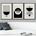 thumbnail image 4 of wall26 Framed Wall Art Print Set Black, Gray and White Semi Circle Variety Abstract Patterns Digital Art Modern Art Bohemian Chic Relax/Calm for Living Room, Bedroom, Office - 24"x36"x3 Black, 4 of 5