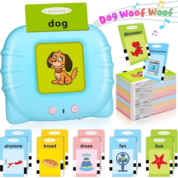 Toddler Toys Flash Cards for 2 3 4 5 Year Old Boys and Girls, Sight Words Talking Flash Cards Pocket Speech, Christmas Gift for Kids Talking Learning Toys