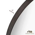 thumbnail image 3 of Hamilton Hills Contemporary Brushed Metal Black Wall Mirror | Glass Panel Black Framed Rounded Circle Deep Set Design (30" Round), 3 of 5