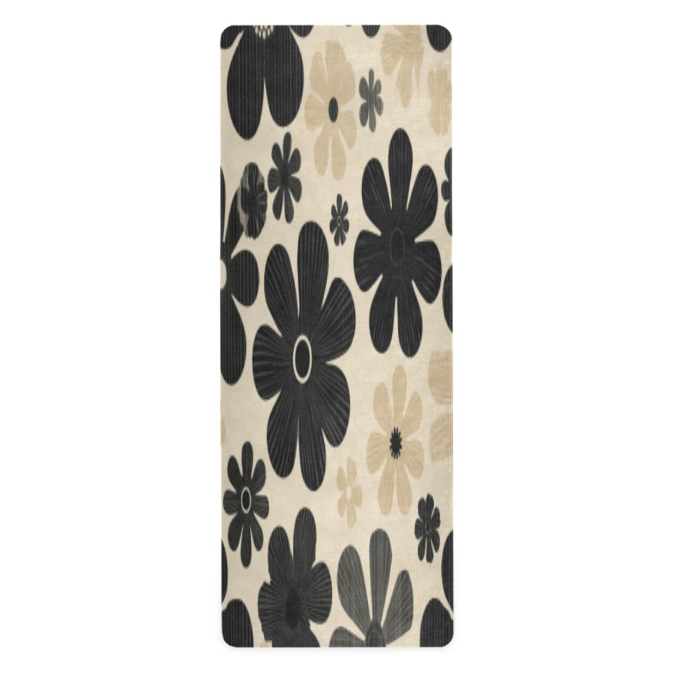 BZSMCE Yoga Mat Women Fitness Mat Vintage Floral Contrast Canvas Pattern