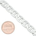 thumbnail image 3 of Men's 10mm Chunky Solid .925 Sterling Silver Flat Mariner Chain Necklace, 28 inches, 3 of 7