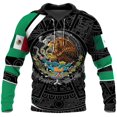 thumbnail image 3 of Sudadera con capucha con estampado 3D de la bandera mexicana, sudadera con capucha informal azteca mexicana, sudadera con capucha deportiva de gran tamaño con estampado completo para hombre, 3 of 4