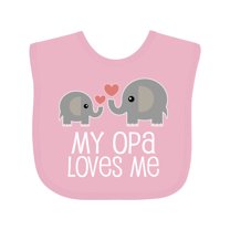 Inktastic My Opa Loves Me Elephant Boys or Girls Baby Bib