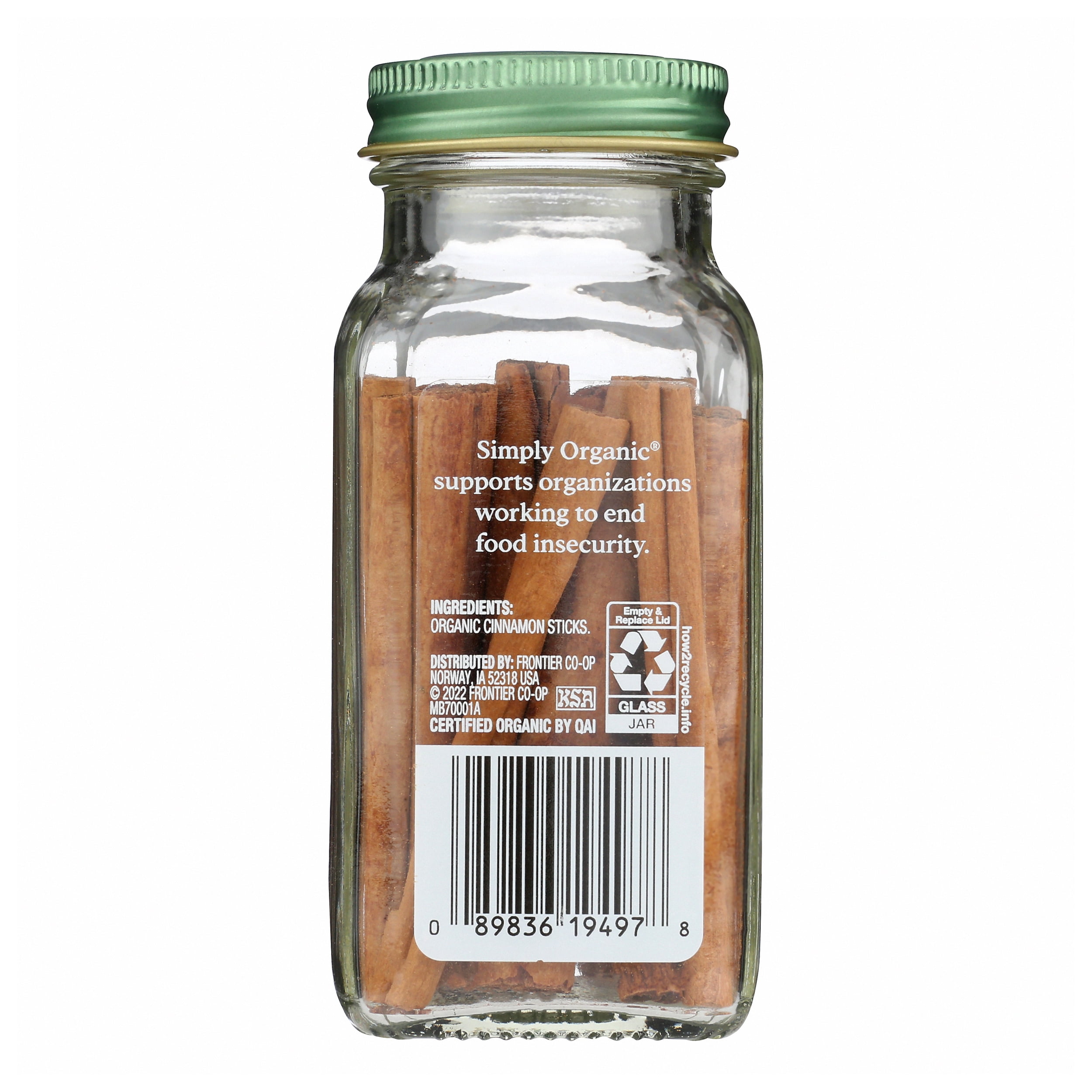 Pack of 6, Simply Organic Cinnamon Sticks, 1.13 oz