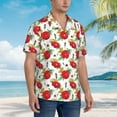thumbnail image 6 of Uemuo Rose Flowers Printed Regular Fit Short Sleeve Casual Hawaiian Shirt for Men,Aloha shirt,Tropical shirt,Floral print shirt,Vacation Beach shirt-Medium, 6 of 9
