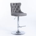 thumbnail image 2 of Swivel Velvet Barstools Adjusatble Seat Height from 25-33 Inch,Modern Upholstered Bar Stools with Backs Comfortable Tufted for Home Pub and Kitchen Island,Set of 2, 2 of 5