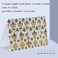 thumbnail image 3 of Yayeee Toggle Light Switch Wall Plate 2-Gang 4.56"x4.48" Decorative Outlet Cover, Beige Floral Pattern, 3 of 7