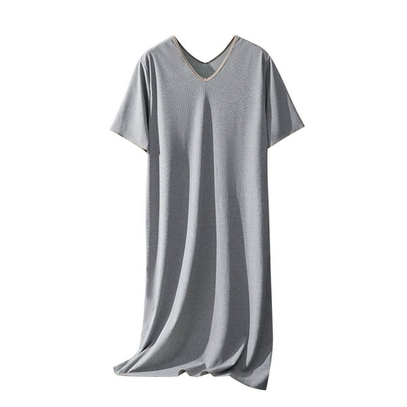 Inleife Womens Dresses Women's Summer Solid Color V-Neck Thin Short Sleeves Can Be Worn As A Versatile Long Skirt