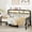 Black, variant on Amolife Twin Size Metal Daybed with Charging Station & LED Lights, Shelf Headboard, Under-Bed Storage, Vintage Daybed Frame, No Box Spring Needed, White