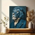thumbnail image 6 of Elegant Lion in Blue Suit Canvas Painting, Quirky Sophisticated Animal Art, Modern Home Decor, 6 of 8