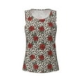 thumbnail image 4 of Xecao Leopard Print Rose print women's scoop neck, loose-fit workout tank tops for the gym., 4 of 9