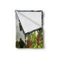thumbnail image 2 of Forest Soft Flannel Fleece Throw Blanket, Rural Scenery Costa Rica Countryside Greenery Tropic Accents Botanical, Cozy Plush for Indoor and Outdoor Use, 70" x 90", Green Red Violet Blue, by Ambesonne, 2 of 6