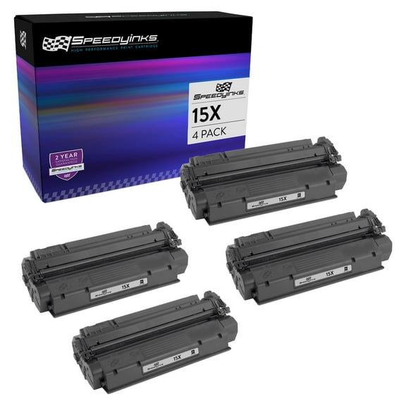 SPEEDYINKS Compatible Toner Cartridge Replacement for HP 15X / C7115X / 15A / C7115A High-Yield (Black, 4-Pack)