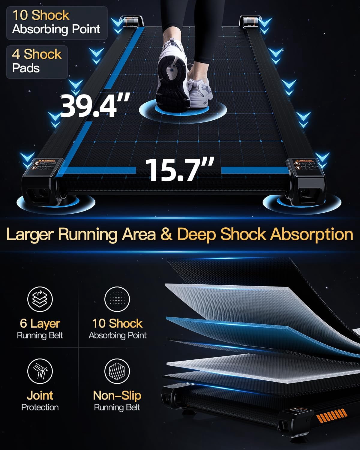 AKLUER 13% Max Auto Incline Walking Pad Treadmill, 6-Level Walking Desk with Remote Control, LED Display, 330Lbs Capacity