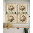 thumbnail image 2 of Retro Conch Short Blackout Curtains 45 Inch Long Vintage Text Watercolor Texture Rod Pocket Kitchen Curtains, 2 Panels Thermal Insulated Room Darkening Drapes for Bedroom, 42"W x 45"L, 2 of 5