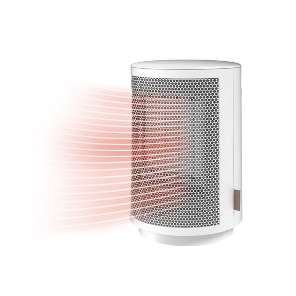 Lasko 9" 1500W Oscillating 2-Speed Personal Desktop Ceramic Space Heater with Tip Switch, White, CD09475