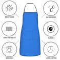 thumbnail image 6 of Rocae Dodgerblue for Kitchen Aprons for Women Adjustable Cooking Kitchen Chef Apron for Men with Pockets, 6 of 7