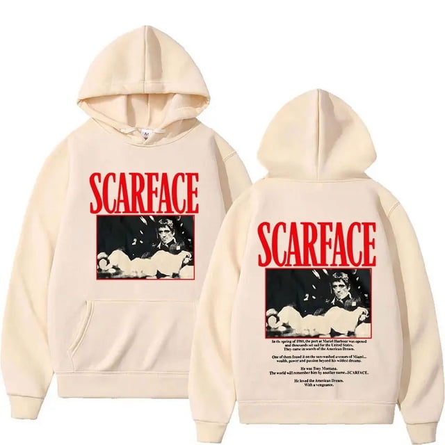 Sudadera con capucha de Tony Montana para hombres y mujeres, ropa de calle de lana suelta, sudadera de manga larga Vintage, Hip Hop, Scarface de la película clásica de los 90