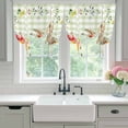 thumbnail image 4 of Sage Green Easter Tie Up Curtains for Windows, Adjustable Balloon Window Shades, Bunny Spring Floral Checkered Kitchen Window Treatments Farmhouse Short Curtains with Rod Pocket 42"x45", 4 of 8