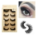 thumbnail image 1 of False Eyelashes, 5 Pairs 5 Style 3d Mink Hair Eyelashes Natural Black Long Pure Handmade With Invisible Tape Reusable (Glam), 1 of 4
