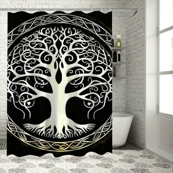 BCIIG Tree of Life Shower Curtain 100% Polyester Bathroom Decoration with Hooks 36"x72