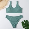 thumbnail image 2 of Sngxgn Bikini Set for Women Two Piece Bathing Suits High Waisted Square Neck Cutout Adjustable Straps(Green,S), 2 of 7