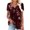 Burgundy, variant on Fesfesfes Womens Oversized T Women's Summer Tunic Round Neck Floral Printed T- Casual Short Sleeve Blouse Pleated Tops With Ruffle Hem Womens T Shirt 4XL(US:16)