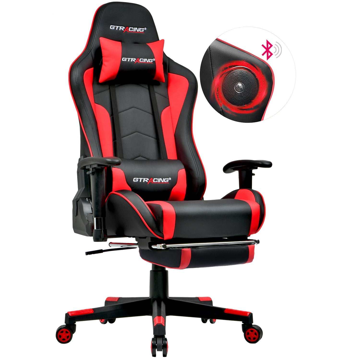 Gtracing Gaming Chair with Speakers Bluetooth and Footrest in Home