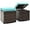 Turquoise, variant on SAZYY 2 Pieces Patio Ottomans, Patiojoy Hand-Woven PE Rattan Side Table with Removable Cushion & Hidden Storage Space, Multifunctional Storage Box, Seat for Patio, Backyard, Poolside, Grey