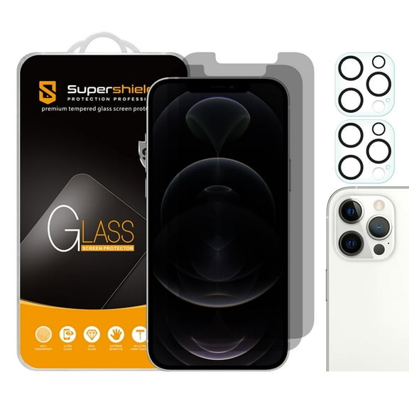 (2 Pack) Supershieldz Designed for Apple iPhone 12 Pro Max (6.7 inch)   Camera Lens Privacy Anti Spy Tempered Glass Screen Protector, Anti Scratch, Bubble Free