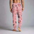thumbnail image 7 of Men's Valentine's Day Pants Casual Love Print Lounge Pants Loose Fit Fashion Winter Drawstring Elastic Waist Home Sleepwear 2026 Wine XL, 7 of 7