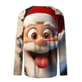 thumbnail image 5 of Festival Saving Womens Christmas T Shirts Funny Christmas Holiday Blouse Long Sleeve Tee with Santa Claus Print and Round Neck Comfort Shirts My Items, 5 of 5