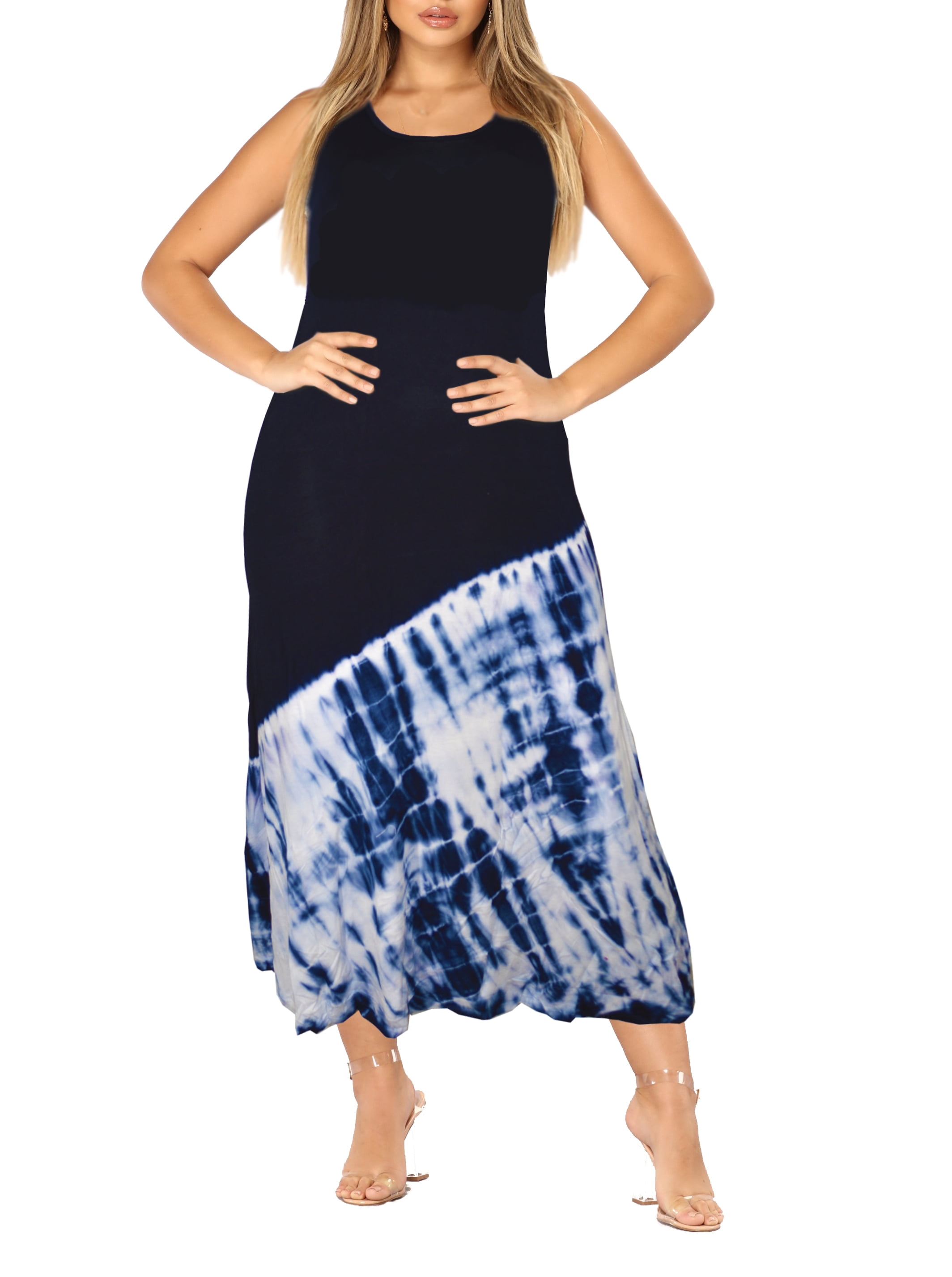 women's plus size tie dye maxi dresses