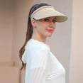 thumbnail image 3 of Women Summer Sun Hat Lady's Portable Beach Visor Bowknot Straw Hat, 3 of 6