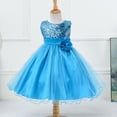 thumbnail image 5 of Kids Girls Flower Lace Wedding Bridesmaid Party Grown Princess Dress, 3-10Y, 5 of 5