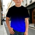 thumbnail image 2 of Tisuna Boys Summer T Shirts Kids Short Sleeve Crew Neck Gradient Print Tops Lightweight Everyday Wear T-Shirts For Toddler And Tweens 2-13 Years, 2 of 6