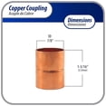 thumbnail image 2 of Appli Parts AP-A078B10 7/8 in Wrot Copper Coupling fitting CxC Sweat connections for refrigeration, air conditioning and plumbing applications ACR and Type L copper pipe (10 x Bag), 2 of 7
