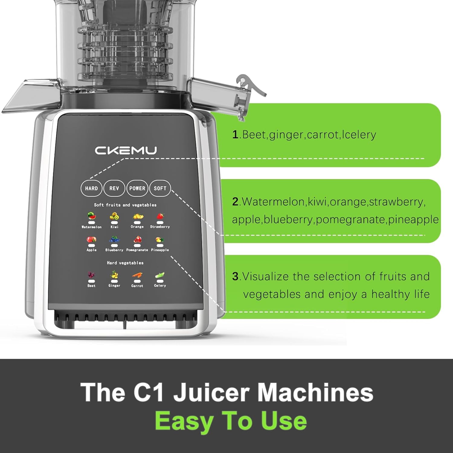 Cold Press Juicer – 5.8" -Wide Feed Chute |    Nutrient Retention |   Slow Masticating Juicer for Whole Fruits & Vegetables