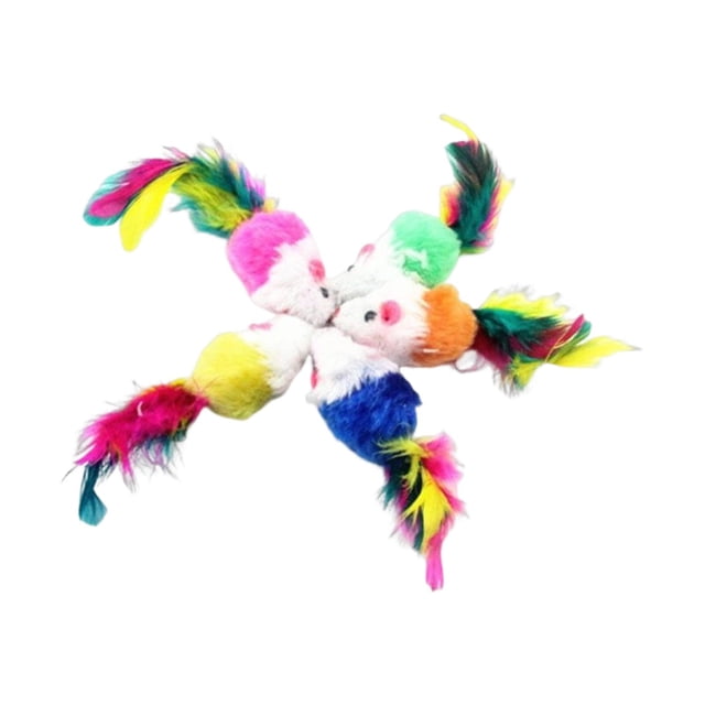 5x Juguete realista para gatos Juguete en forma de ratones de peluche Teaser duradero Suministros para mascotas Juguetes para mascotas Ratones para jinwen Juguetes para gatos
