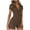 Brown, variant on Fengqque Jumpers for Women with Overalls Casual Jumpsuits Plus Size Summer Short Sleeve Jumpsuit For Bodycon V Neck Buttons Rompers Shorts Knitted Bodysuit