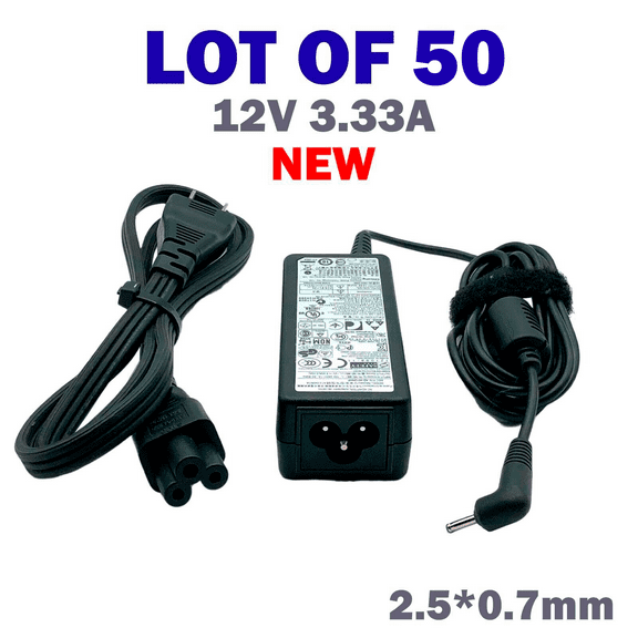 Lot of 50 NEW Genuine Chicony 40W AC Adapter Charger 12V 3.33A 2.5*0.7mm w/Cord