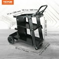 thumbnail image 2 of Welding Cart, 3-Tier Welder Cart Heavy Duty with 400 Lbs Weight Capacity, 360 °   Swivel Wheels, Tank Storage Safety Chains, Rolling MIG Welder Cart for TIG, ARC, MMA, Plasma Cutter Welding Machine, 2 of 7