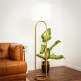 thumbnail image 3 of Radiant Aura Brass Ring Base Metal Floor Lamp, 3 of 5