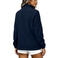 thumbnail image 6 of Keeplus Full Zip Jacket for Women Solid Stand Collar Long Sleeve Side Zip Pockets Classic Fall Winter Outerwear, 6 of 8